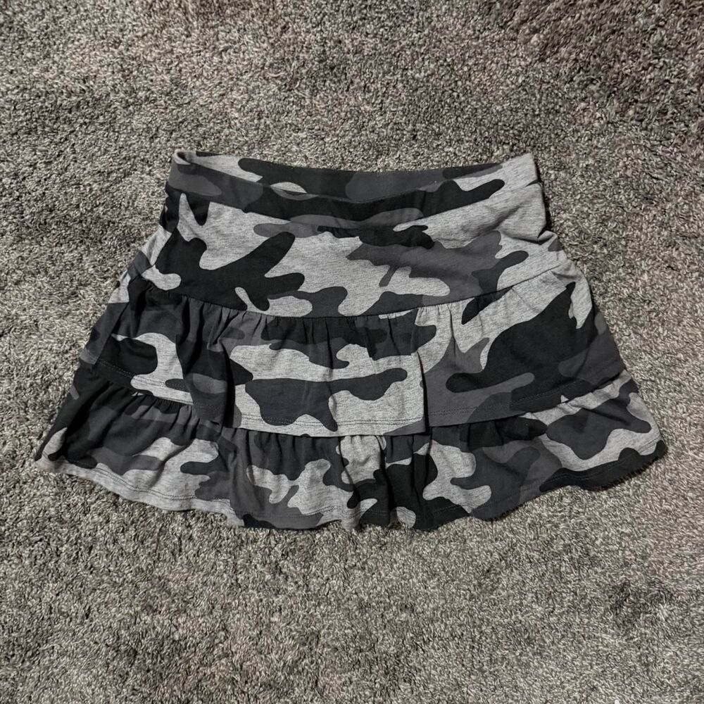 Justice Camo Ruffle Miniskirt
